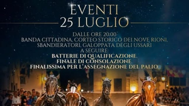 PALIO CORSE A VUOTO 2026 &nbsp;SAL A CONSILIARE 25 LUGLIO 2026 &nbsp;ORE 12.00 - &nbsp;SORTEGGI PER ASSEGNAZIONE BOX E CAVALLI BATTERIE DI QUALIFICAZIONE &nbsp;